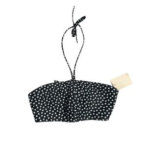 NWT Daughters of Summer Black Floral Print Adjustable Bikini Top - Size XS